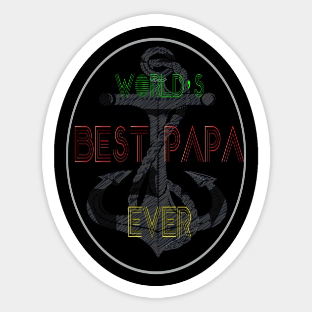 funny world's best papa ever, Funny white Fathers Day, husband Sticker by Wa-DeSiGn-DZ